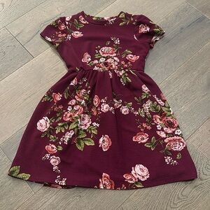 Burgundy Floral Dress